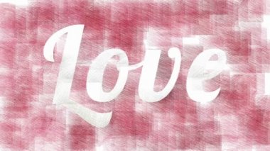 White Love on red background stylish animation