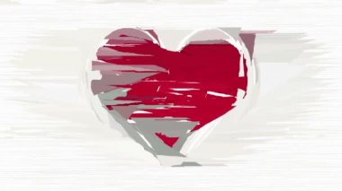 Soyut kırmızı kalp dekoratif animasyon