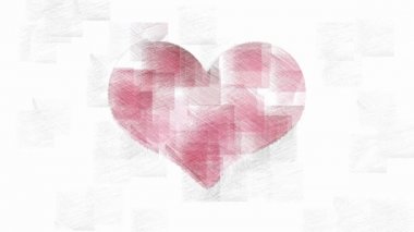 Kırmızı kalp sembolü şık retro animasyon