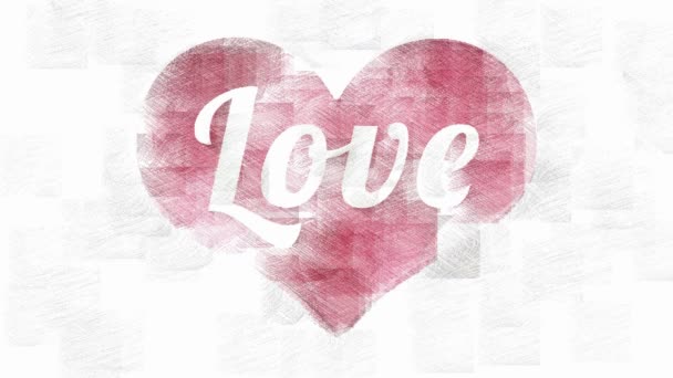 Amour intérieur coeur élégant animation rétro 
