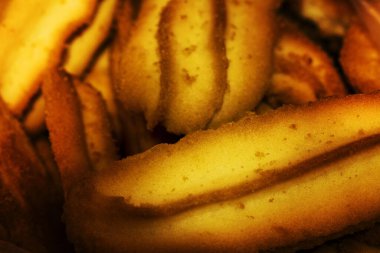 Shortcake bisküvisi geçmişi. Kısa pasta dokusundan kurabiyeler. Alan resminin sığ derinliği