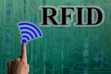 RFID konsepti. Tanımlama ve yetkilendirme için Radyo Frekans Tanımlama İletişim