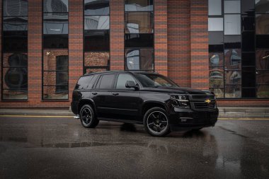 Moskova 'da Siyah Chevrolet Tahoe
