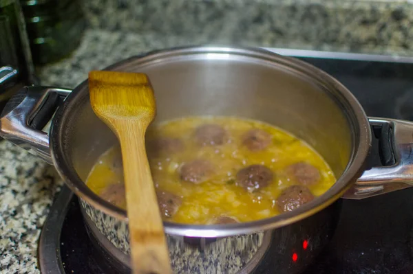 Spanisches Essen Wird Gekocht Und Fertig Gegessen — Stockfoto