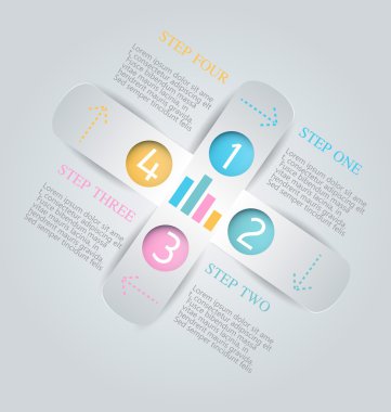 İş infographics şablonu tanıtım, eğitim için