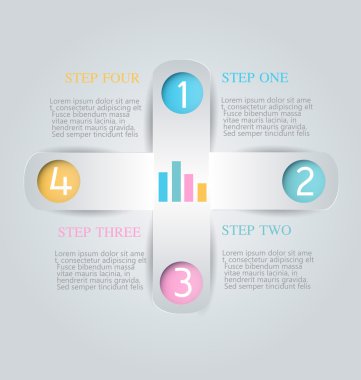 İş infographics şablonu tanıtım, eğitim için