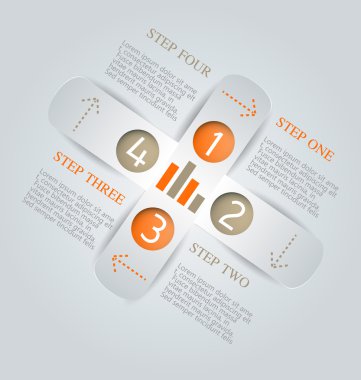 İş infographics şablonu tanıtım, eğitim için