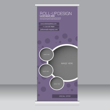 Afiş olarak topla hazır şablon. Arka plan tasarım, iş, eğitim, reklam için. Mor renk. Vektör çizim.