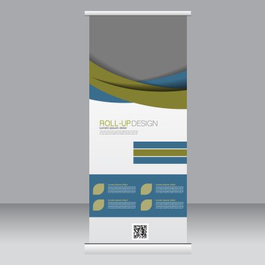 Afiş olarak topla hazır şablon. Arka plan tasarım, iş, eğitim, reklam için. Mavi ve yeşil renk. Vektör çizim.