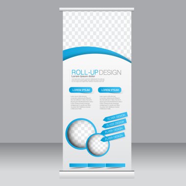Afiş olarak topla hazır şablon. Arka plan tasarım, iş, eğitim, reklam için. Mavi renk. Vektör çizim.