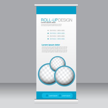 Afiş olarak topla hazır şablon. Arka plan tasarım, iş, eğitim, reklam için. Mavi renk. Vektör çizim.
