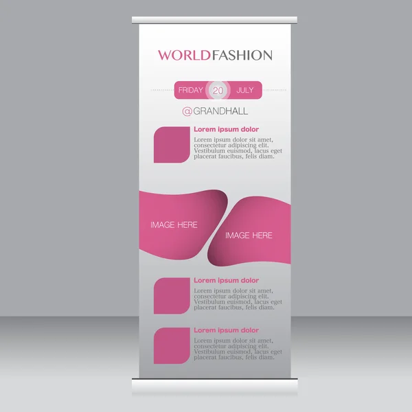 Roll-up Banner Stand Vorlage. Abstrakter Hintergrund für Design, Wirtschaft, Bildung, Werbung. — Stockvektor