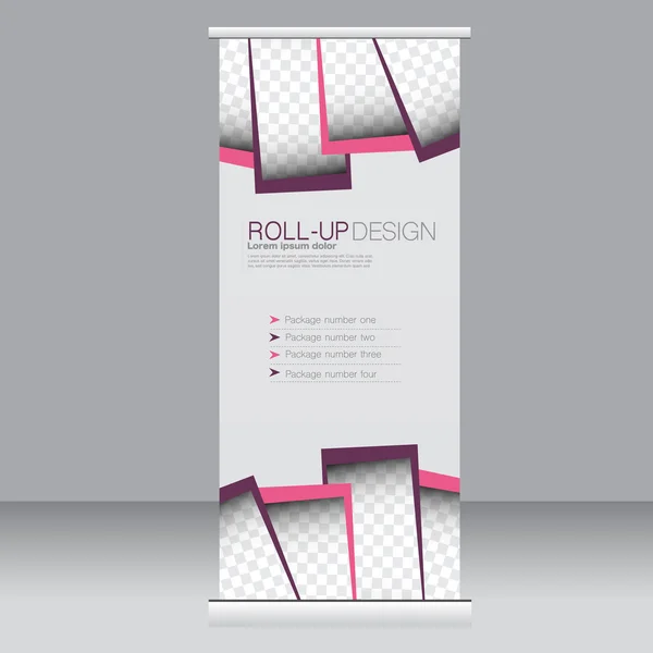 Roll up banner stand template. Abstract background for design,  business, education, advertisement. — Stock Vector