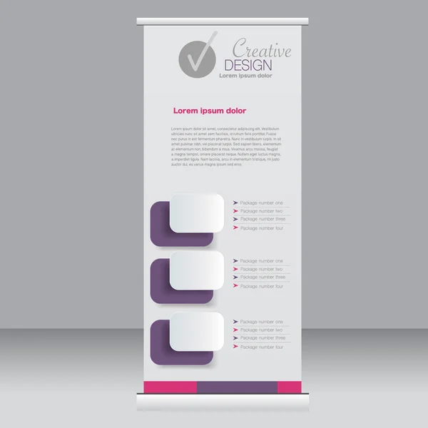 Roll-up banner staan sjabloon. Abstracte achtergrond voor ontwerp, business, onderwijs, reclame. — Stockvector