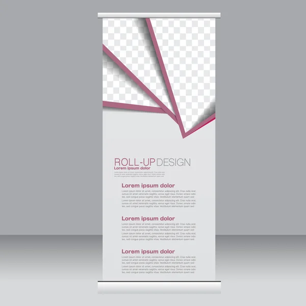 Roll up banner stand modello. Sfondo astratto per progettazione, commercio, formazione, pubblicità . — Vettoriale Stock