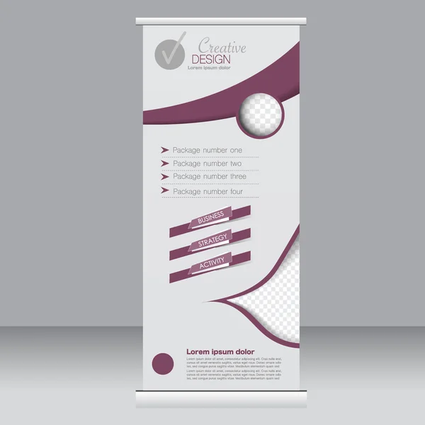 Roll-up Banner Stand Vorlage. Abstrakter Hintergrund für Design, Wirtschaft, Bildung, Werbung. — Stockvektor