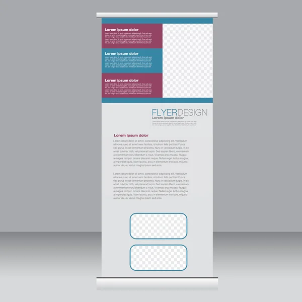 Roll-up banner staan sjabloon. Abstracte achtergrond voor ontwerp, business, onderwijs, reclame. — Stockvector