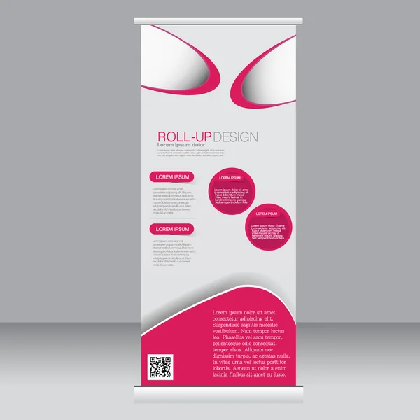 Roll up banner stand modello. Sfondo astratto per progettazione, commercio, formazione, pubblicità . — Vettoriale Stock