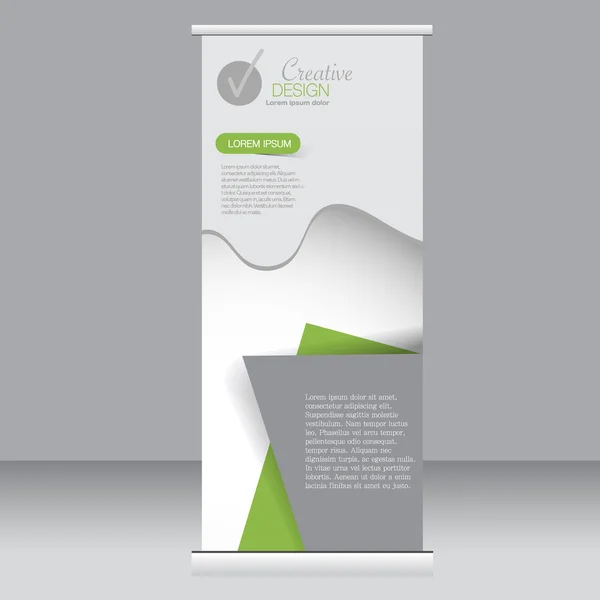 Roll-up Banner Stand Vorlage. Abstrakter Hintergrund für Design, Wirtschaft, Bildung, Werbung. — Stockvektor