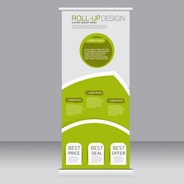 Roll-up Banner Stand Vorlage. Abstrakter Hintergrund für Design, Wirtschaft, Bildung, Werbung. — Stockvektor