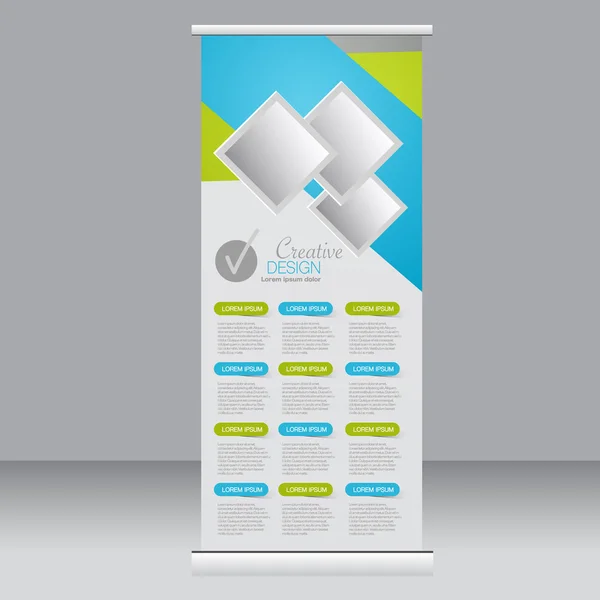 Roll-up banner állvány sablon. Absztrakt háttér a tervezési, business, oktatás, reklám. — Stock Vector