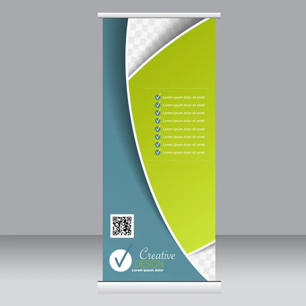 Enrollar plantilla de soporte de banner. Antecedentes abstractos para diseño, negocio, educación, publicidad . — Vector de stock