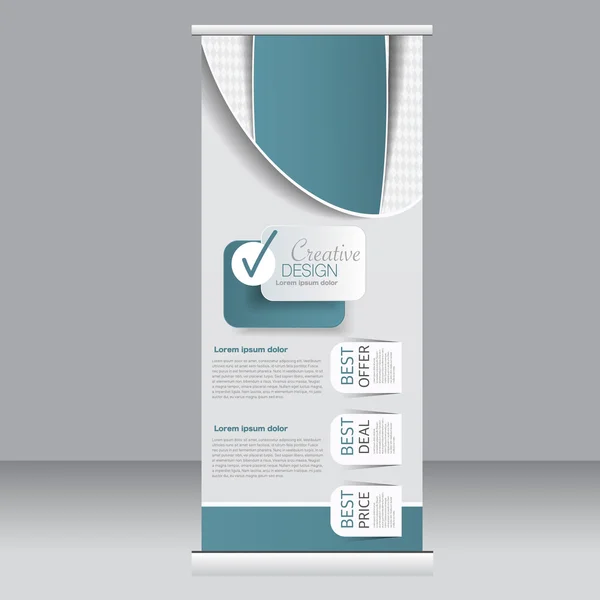Roll-up Banner Stand Vorlage. Abstrakter Hintergrund für Design, Wirtschaft, Bildung, Werbung. — Stockvektor