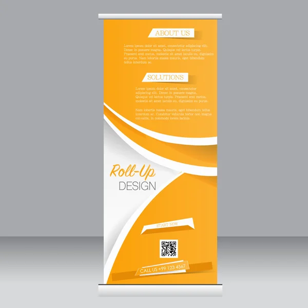 Enrollar plantilla de soporte de banner. Antecedentes abstractos para diseño, negocio, educación, publicidad . — Vector de stock