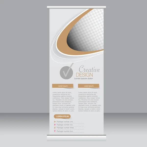 Roll up banner stand modello. Sfondo astratto per progettazione, commercio, formazione, pubblicità . — Vettoriale Stock