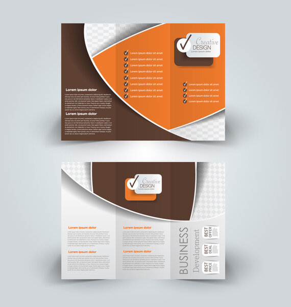 Brochure mock up design template for business, education, advertisement. 