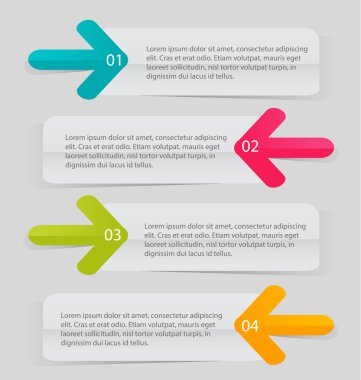 Gölge vektör çizim sahip modern infographics renkli web tasarım şablonu