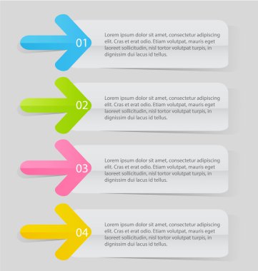 Gölge vektör çizim sahip modern infographics renkli web tasarım şablonu