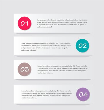 Gölge vektör çizim sahip modern infographics renkli web tasarım şablonu