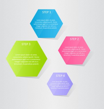 Gölge vektör çizim sahip modern infographics renkli web tasarım şablonu