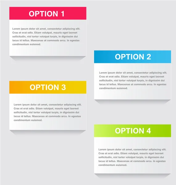 Infográficos modernos modelo de web design colorido com ilustração vetorial de sombra — Vetor de Stock