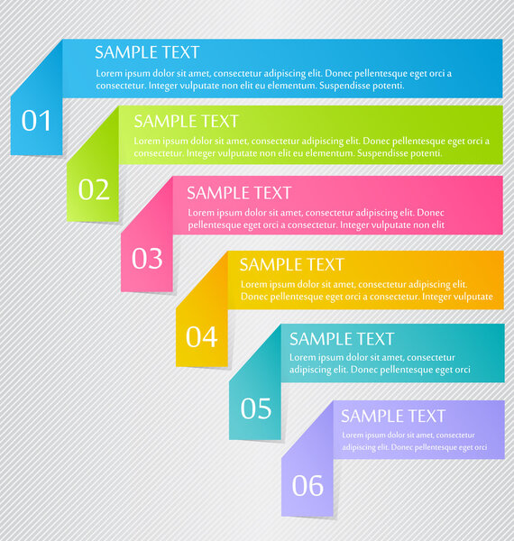 Modern infographics colorful web design template with shadow vector illustration