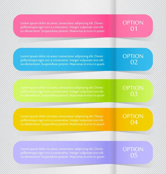 Moderne infographics kleurrijke web ontwerpsjabloon met schaduw vectorillustratie — Stockvector