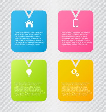 Gölge vektör çizim sahip modern infographics renkli web tasarım şablonu