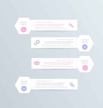 Gölge vektör çizim sahip modern infographics renkli web tasarım şablonu