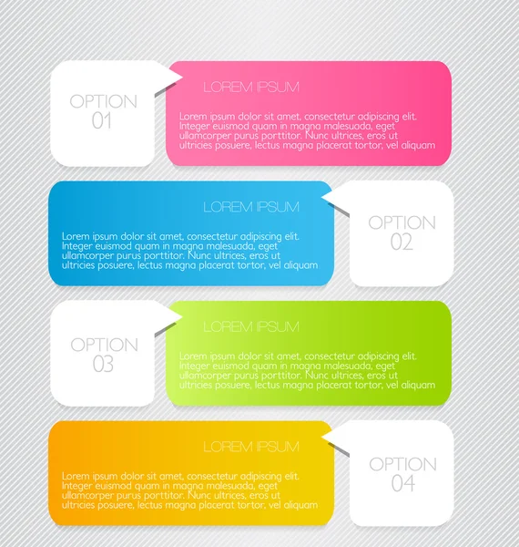 Infografías modernas plantilla de diseño web colorido con ilustración de vector de sombra — Archivo Imágenes Vectoriales