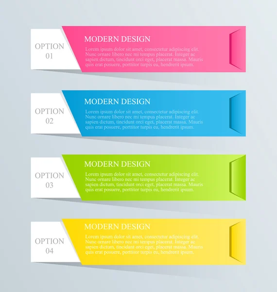 Gölge vektör çizim sahip modern infographics renkli web tasarım şablonu — Stok Vektör
