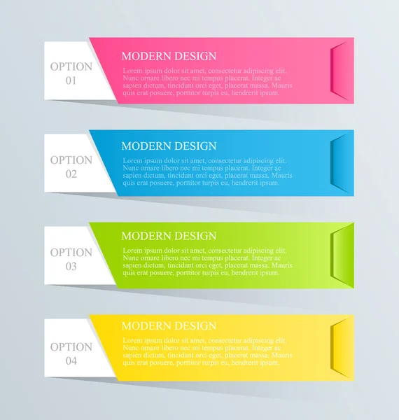 Gölge vektör çizim sahip modern infographics renkli web tasarım şablonu