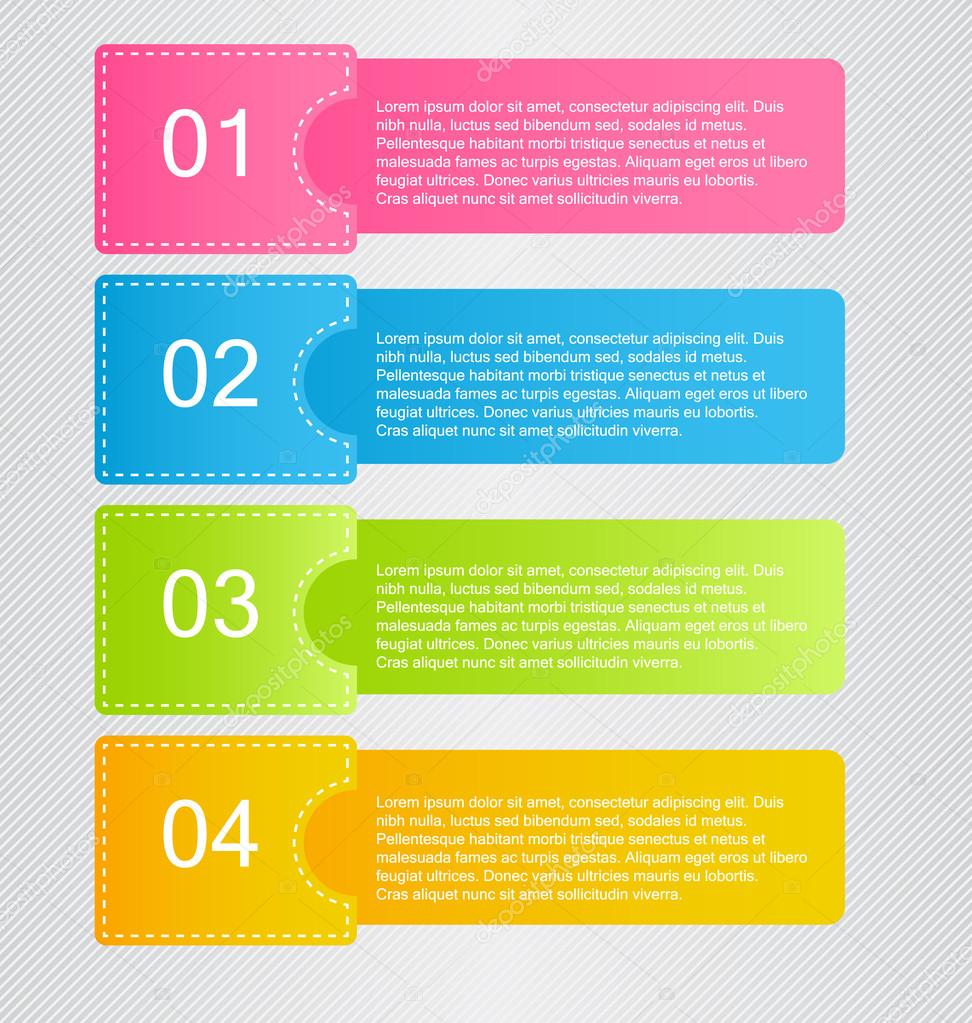 Modern infographics colorful web design template with shadow vector illustration