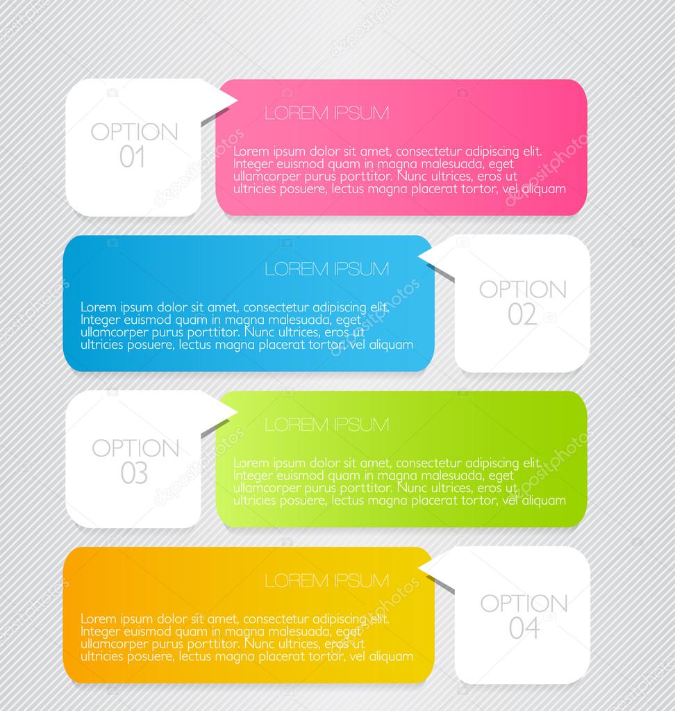 Modern infographics colorful web design template with shadow vector illustration