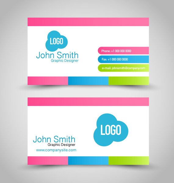 Business card design set template for company corporate style.