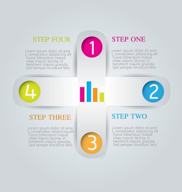 Modern infographics renkli web tasarım şablonu