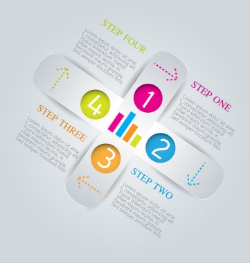 Modern infographics renkli web tasarım şablonu