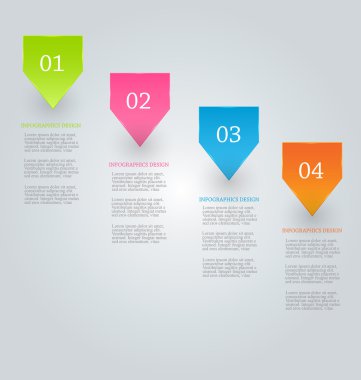 Modern infographics renkli web tasarım şablonu