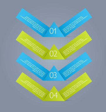 Business infographics template for presentation, education, web design, banners, brochures, flyers. Blue and green tabs.