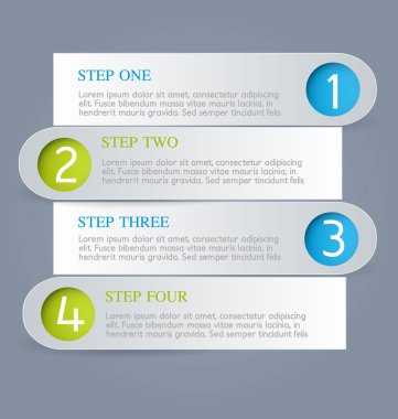 Business infographics template for presentation, education, web design, banners, brochures, flyers. Blue and green tabs.